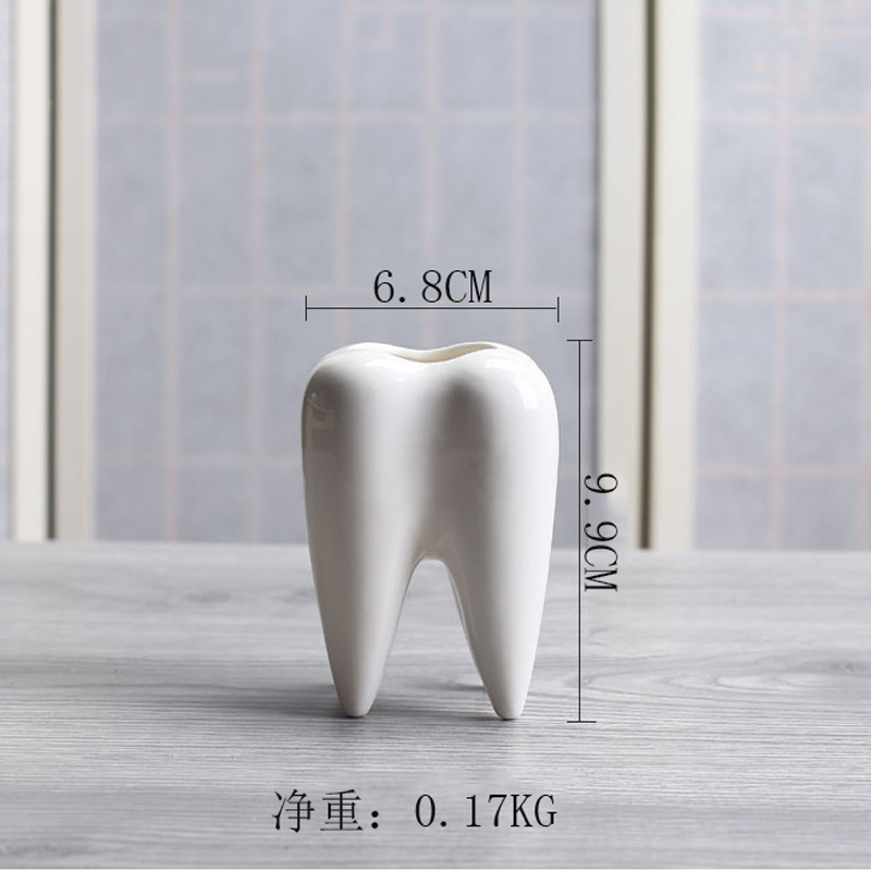 Hot ceramic teeth shape flower pot for dentistry bonsai pot tooth planter white ceramic succulent planter pots modern home decor