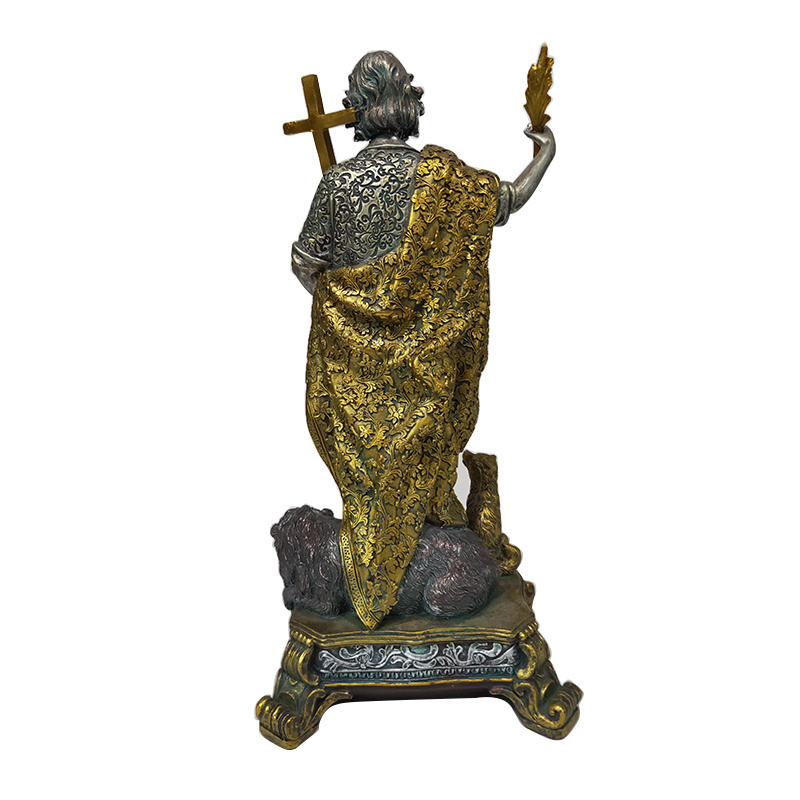 Church Decorative Gold Religious Sculpture SAN VITO Jesus with cross Statue