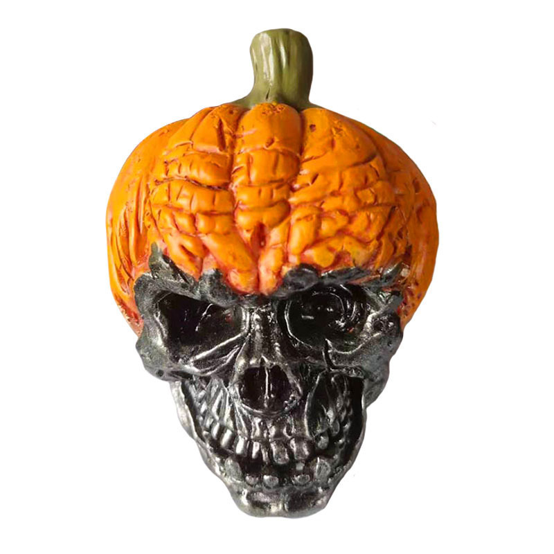 Custom Pumpkin Head Skeleton Halloween Pumpkin Decorations Outdoor Garden Resin Crafts