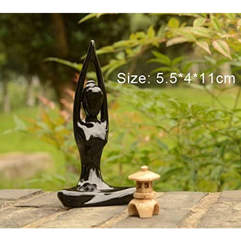 4 Meditation Yoga Pose Statue Little Girl Women  Nude Figurine Ceramic Yoga Figure Set Decor