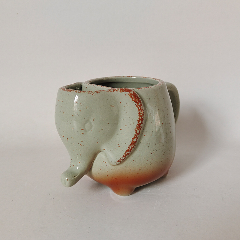 Custom Animal Cute Ceramic Mug Chinese Tea Coffee Cup Elephant Teapot for Home & Office