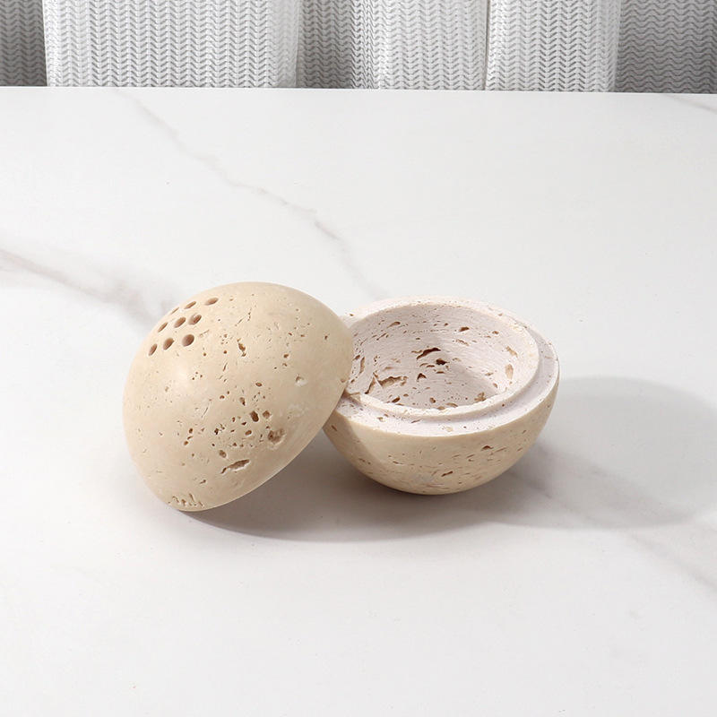 Creative New Round Ball Incense Burner Marble Palo Santo Stick and Sage Smudge Bundle Holder