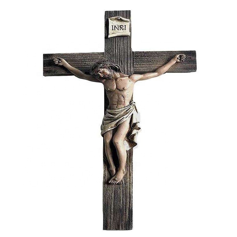 OEM Resin Gifts Christian Cross Jesus Statues Crafts Home Decoration Figurine Catholic Religious Products