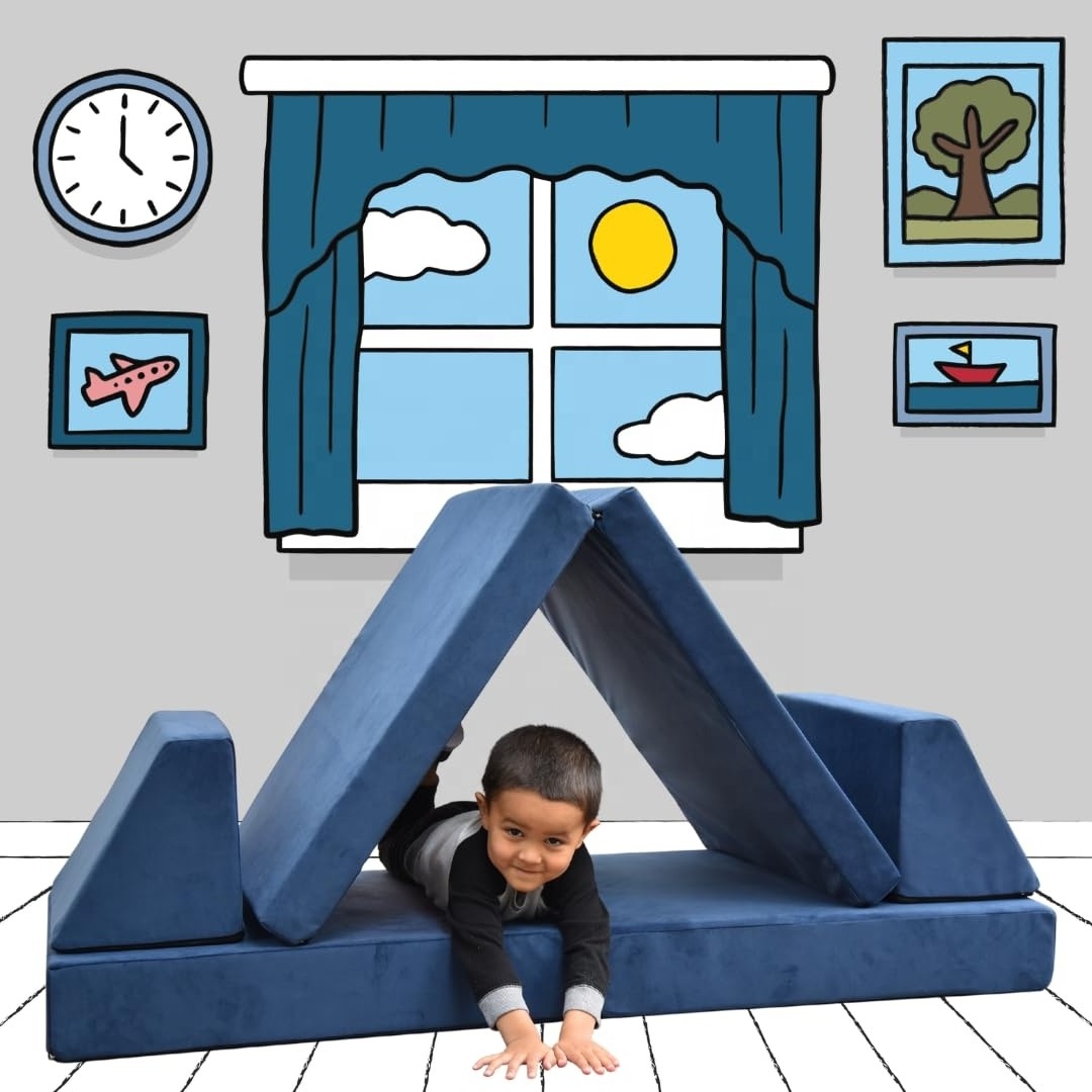 Modular Toddler 6-Piece Fold Out Couch Play Set Sponge Foam Sofa Couch for Bedroom Playroom