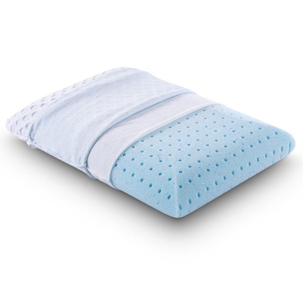 cooling gel pillow pad Ventilated Hole-Punch Memory Foam Bed Pillow Infused with Cooling Gel