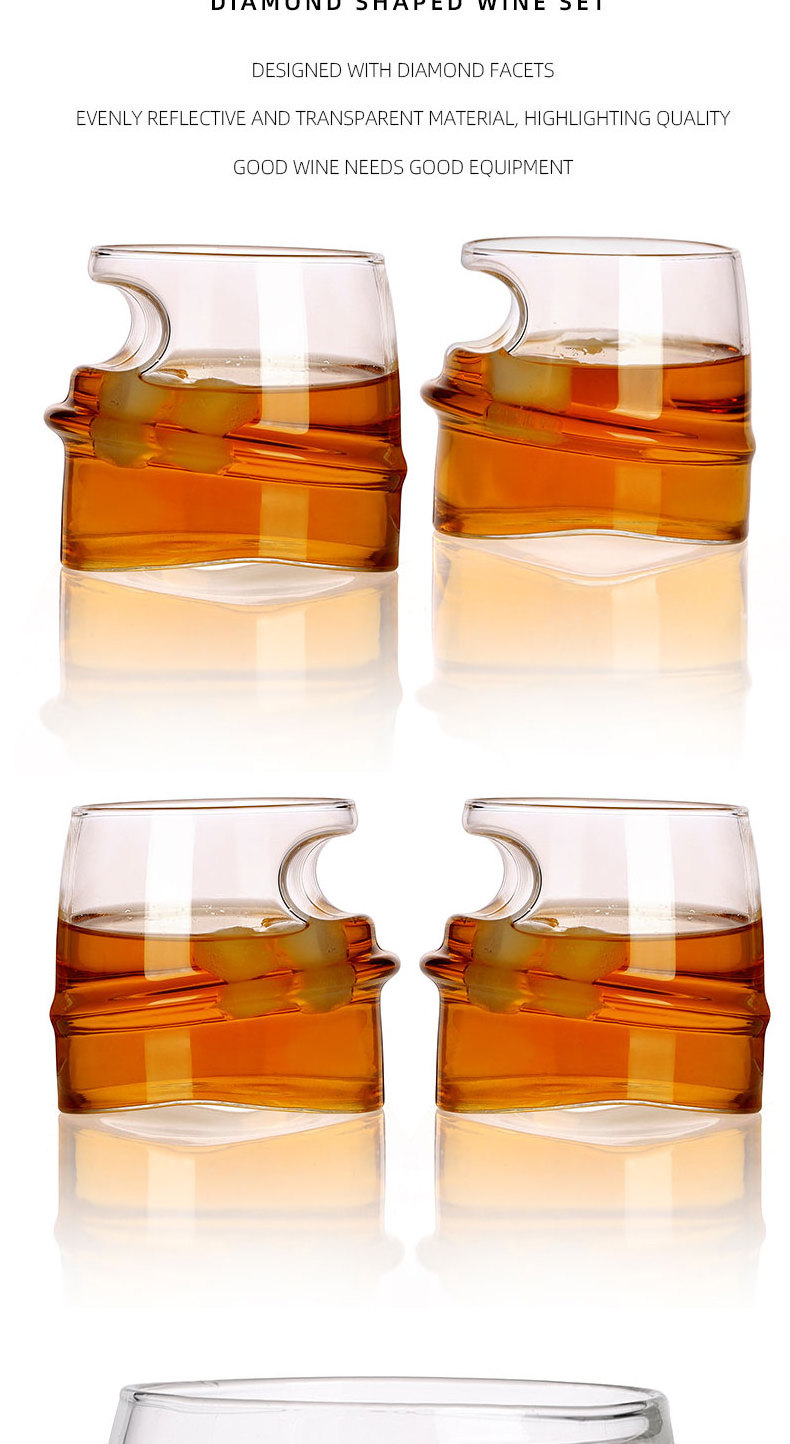 Creative Shaped Glass Cigar Cup Lead-Free Crystal Whiskey wine cup round shape Cigar Glasses With Cigar Glass Holder