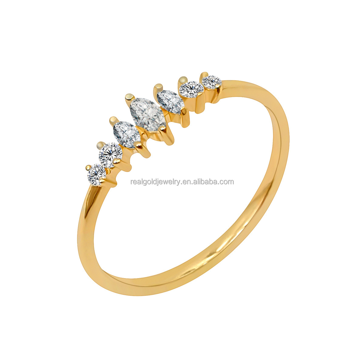 Dainty 14K Gold Lab Grown Diamonds Wedding Ring Solid Gold 14k 585 Gold Diamond Fine Jewelry Rings