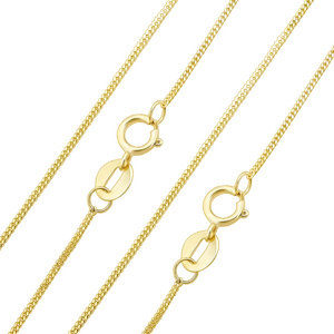 Classic Simple Real Gold Chain Dainty Curb Chain Necklace 9K Genuine Gold Chain for Necklace Jewelry