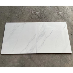 Foshan Realgres High Quality Glazed Polished Porcelain Marble Cararra White Mirror Glossy Ceramic Floor Tile 60x60cm