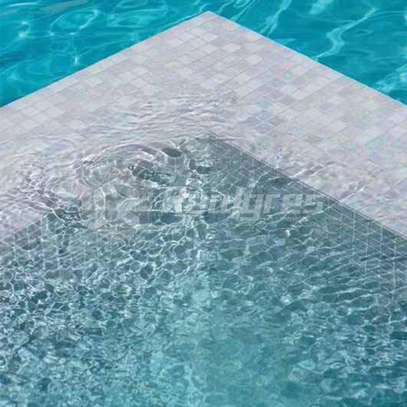 Realgres Outdoor Modern Waterline Swimming Pool Mosaic Mirror Tile Pink Mosaic Tile For Swimming Pool Tile