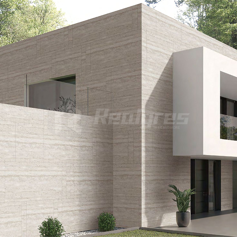 Realgres Italian Beige Travertine Porcelain Outdoor Tiles Glazed Marble Look Tile For Villa Hotel Project Wall Decoration