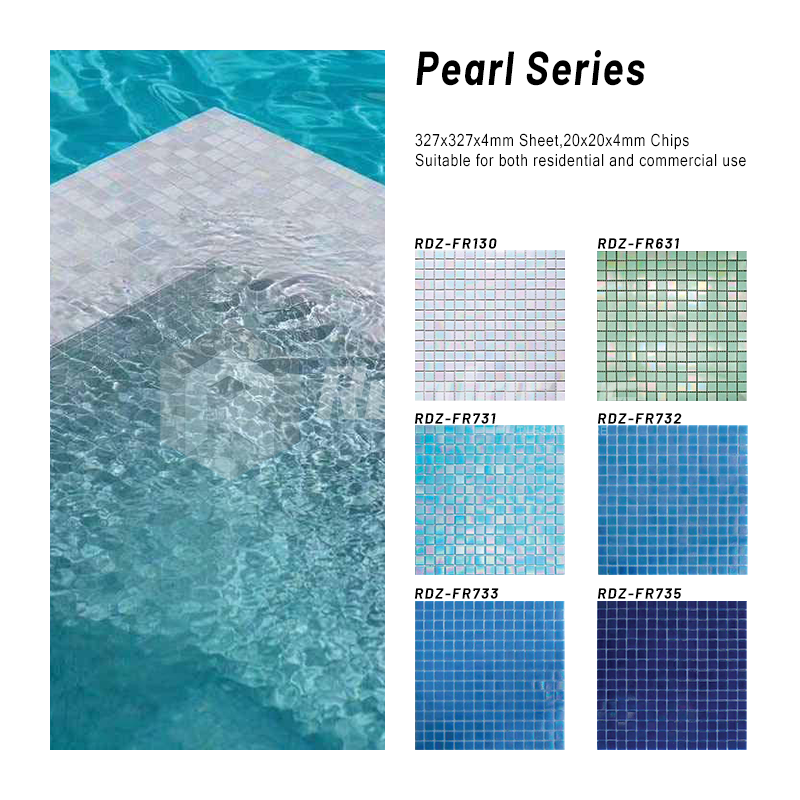 Realgres Wholesale Non-slip Standard Cheap Cobalt Blue Swimming Pool Tiles 4mm Crystal Glass Porcelain Mosaic