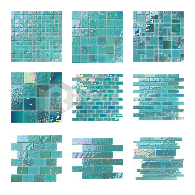 Realgres Outdoor Modern Waterline Swimming Pool Mosaic Mirror Tile Pink Mosaic Tile For Swimming Pool Tile