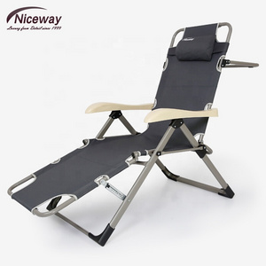 Breathable Reclining Chair Folding Bed Cot Relax Lazy Chair with Removable Cotton Pad for Office Nap, Camping, Fishing