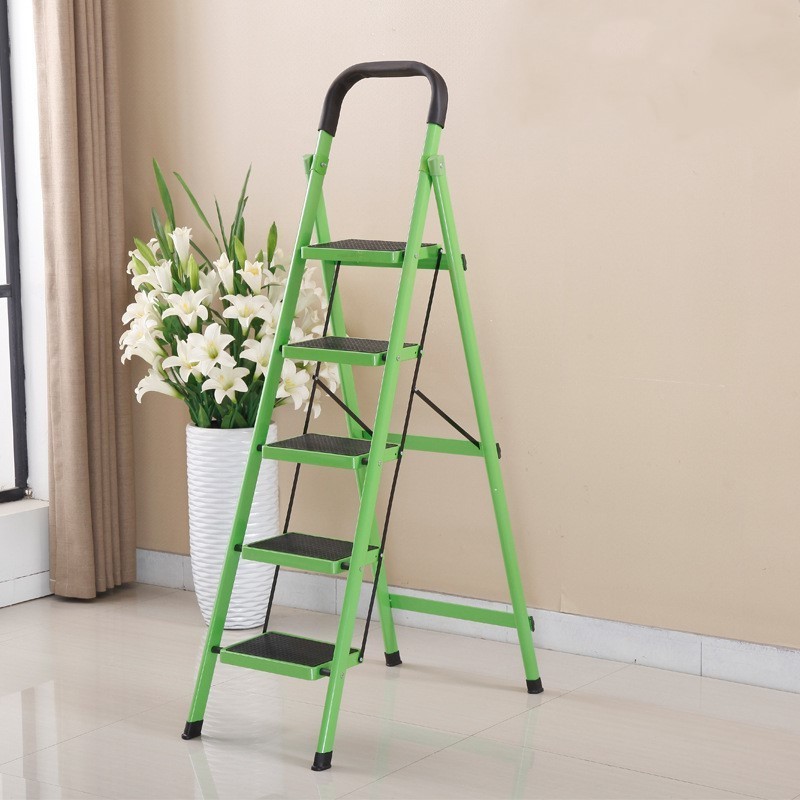 Niceway Factory Price Five Step Wide Folding home Ladders Mobile Platform Ladder