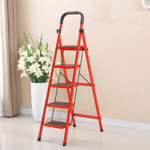 Niceway Factory Price Five Step Wide Folding home Ladders Mobile Platform Ladder