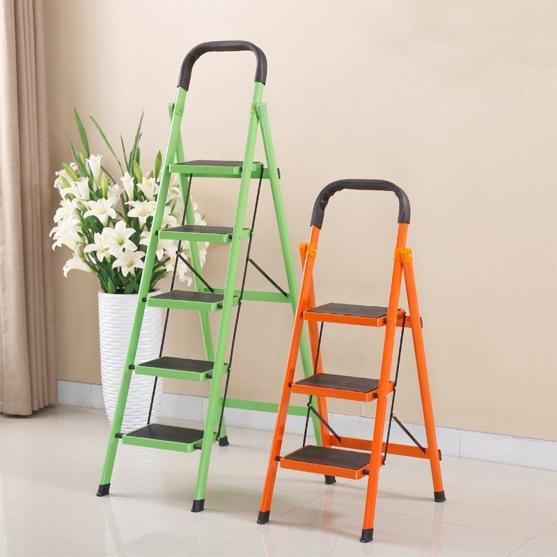 Niceway Factory Price Five Step Wide Folding home Ladders Mobile Platform Ladder