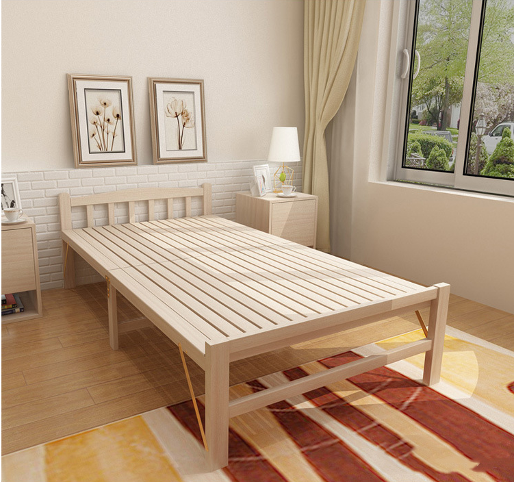 wholesale single collapsible furniture wooden folding bed