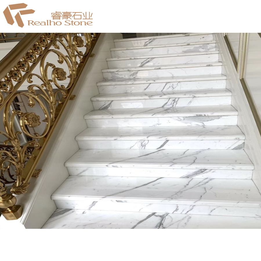 Top Quality Polished Italian Calacatta White Marble Stone Flooring Tile