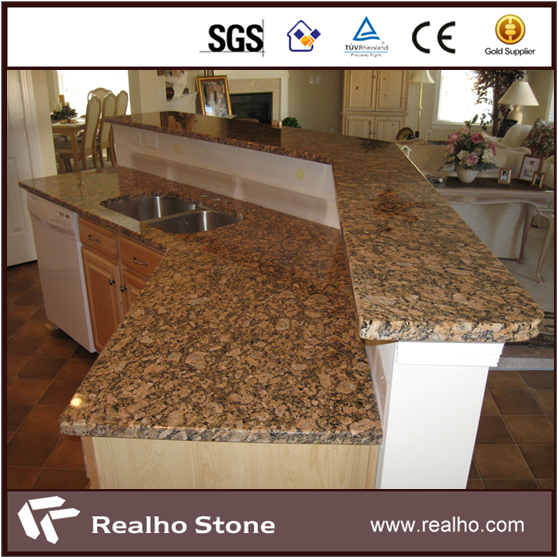 Bevelled Edge Giallo Fiorito Granite Kitchen Countertop Price