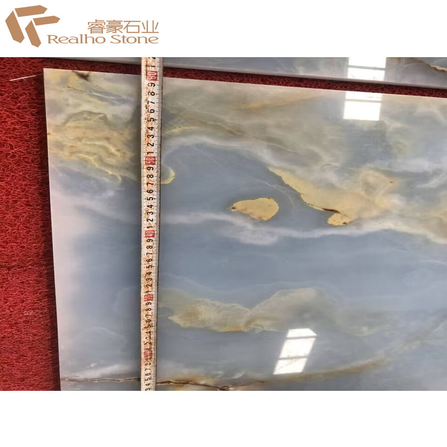 Good price 20mm blue jade onyx marble price Newstar stone wholesale counter top marble bathroom renovation tile slab onyx marble