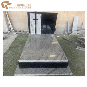 China Juparana Grey Black Granite Tombstone Memorial Gravestone