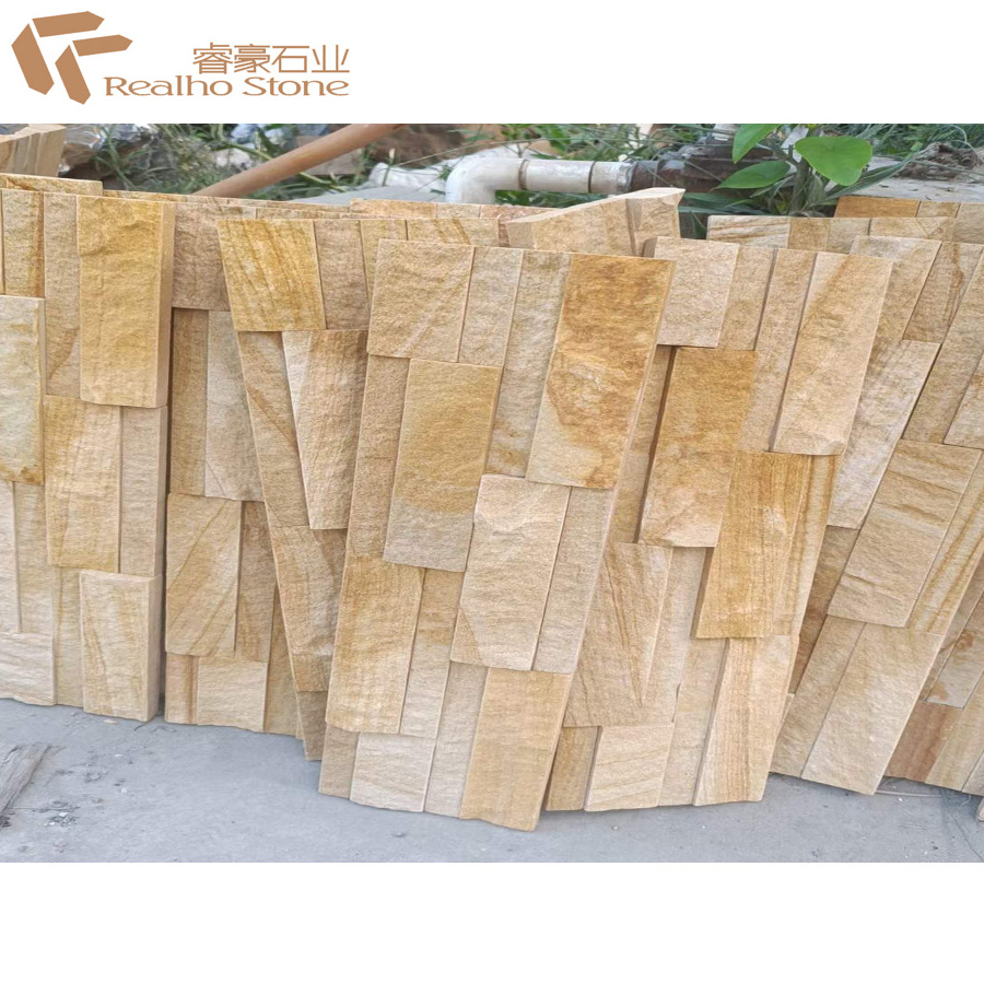 Nature Split Australian Beige Cream Sandstone Tile Wall Cladding For Exterior Wall