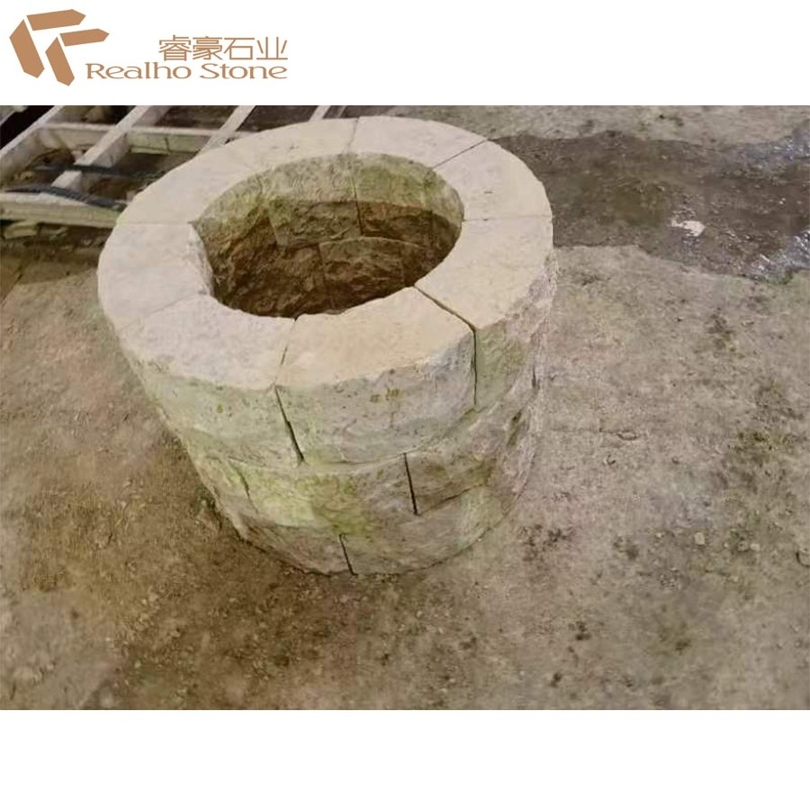 Natural Marble Brick locking Wood Burning Fire Pits