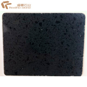 Low Price Sparkling Black Galaxy Glass Quartz For Countertops