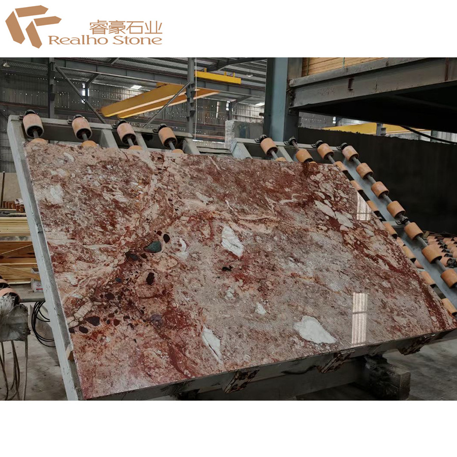 Polished Natural Marble Red Marble Slab Exterior And Interior Decoration Natural Stone