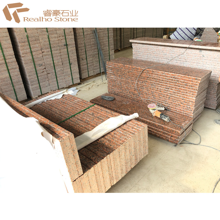 China  Factory Price Maple Red Granite Outdoor Stone Steps