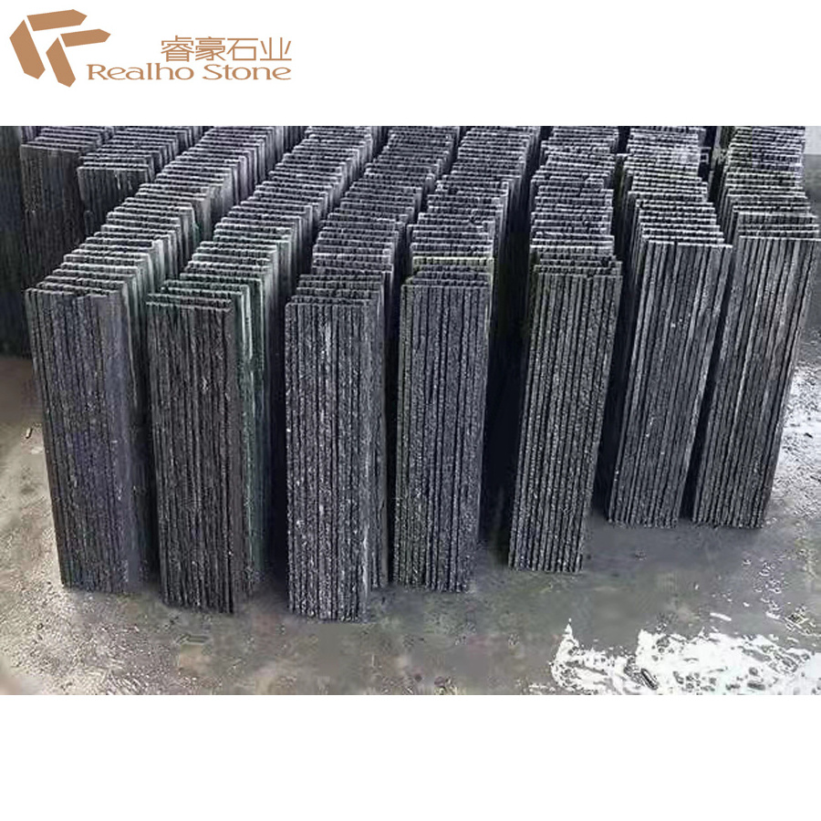 Flowing Water Wall Veneer Culture Stone For Feature Wall Black Slate