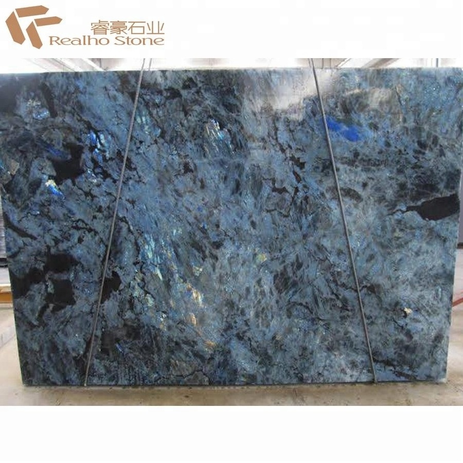 Large Lemurian Labradorite Blue Granite Slab