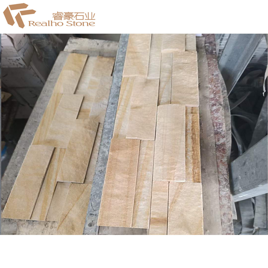 Nature Split Australian Beige Cream Sandstone Tile Wall Cladding For Exterior Wall