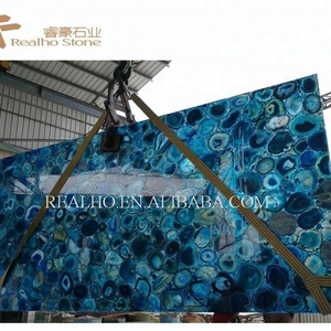 Blue Onyx Agate Stone Book Matched Onyx Marble Slabs for interior wall