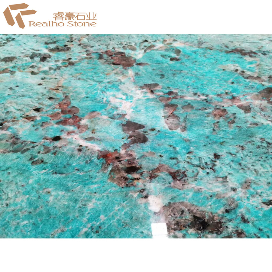 Ocean Blue Amazonite Stone Slab For Wall Panels