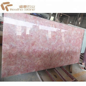 Wholesale Semi Precious Pink Rose Quartz Slab Countertops