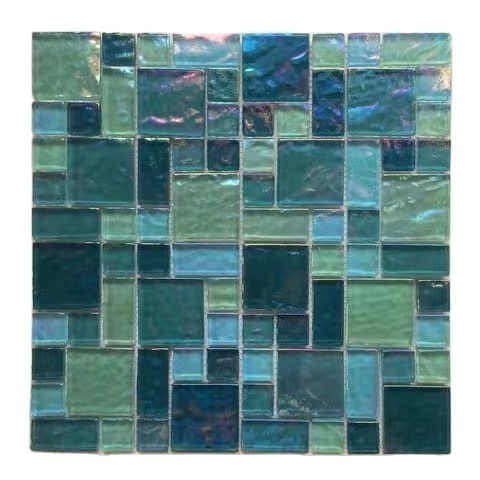 Honed Green Glass Swimming Pool Mosaic Tiles