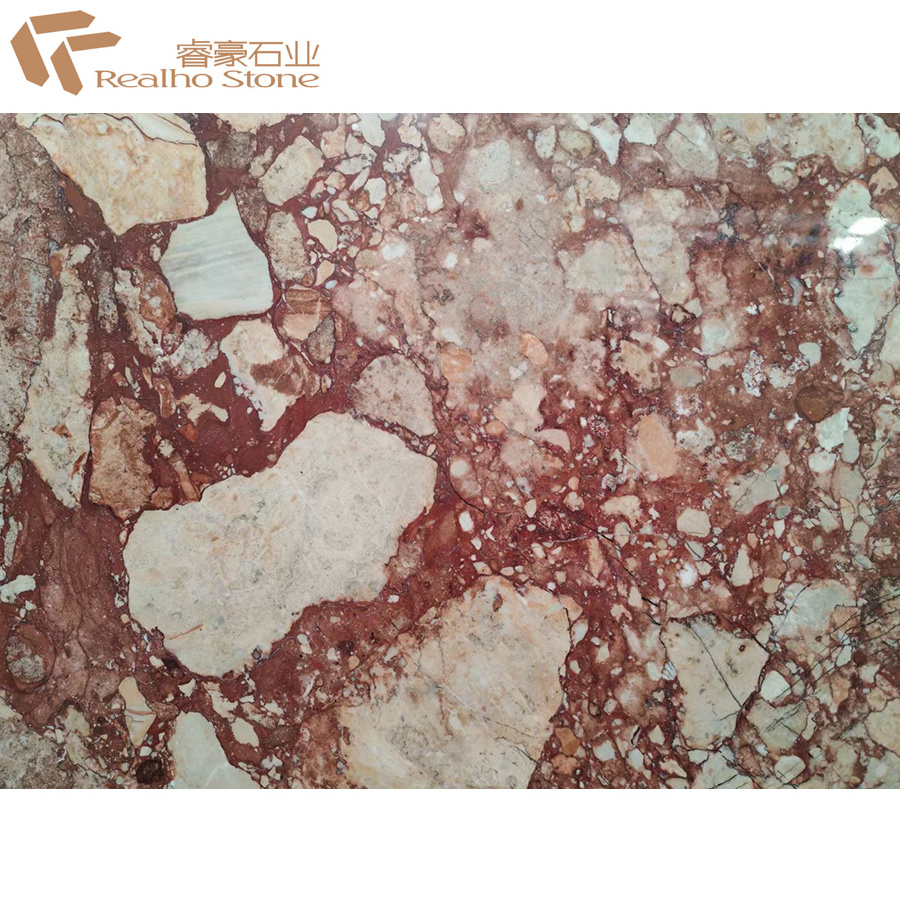 Polished Natural Marble Red Marble Slab Exterior And Interior Decoration Natural Stone