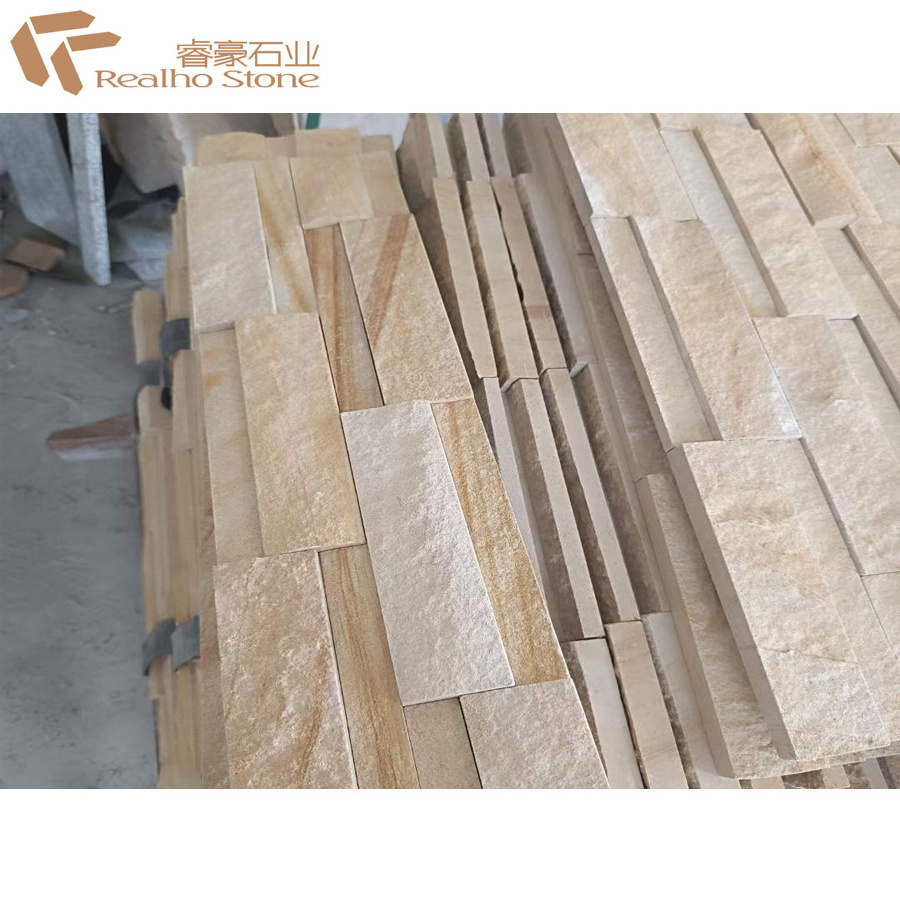 Nature Split Australian Beige Cream Sandstone Tile Wall Cladding For Exterior Wall