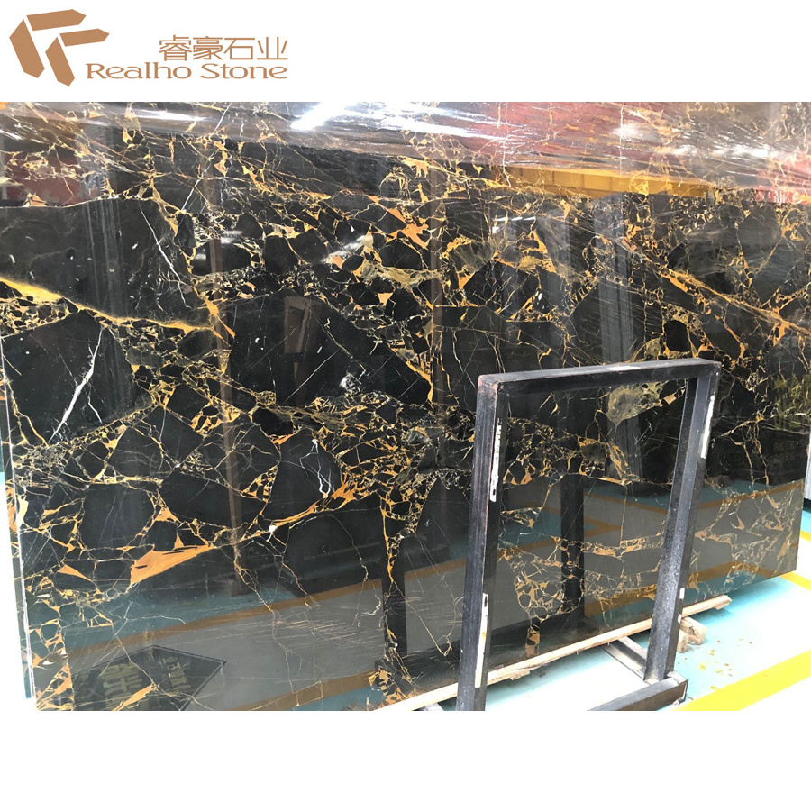 Factory Price Black Portoro Gold Marble Slab