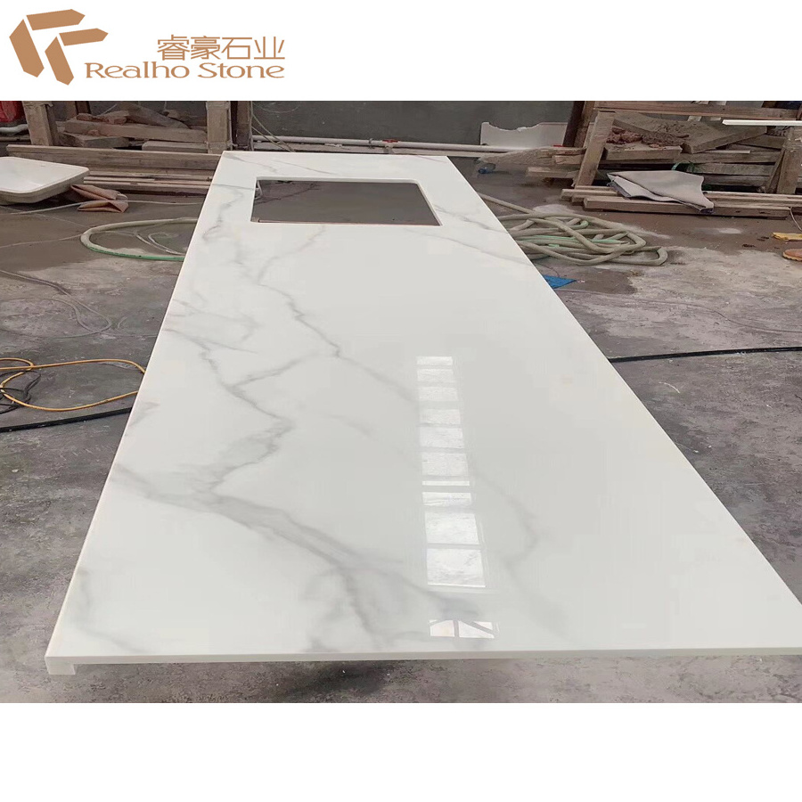 Cheap White Faux Marble Slab For Decoration