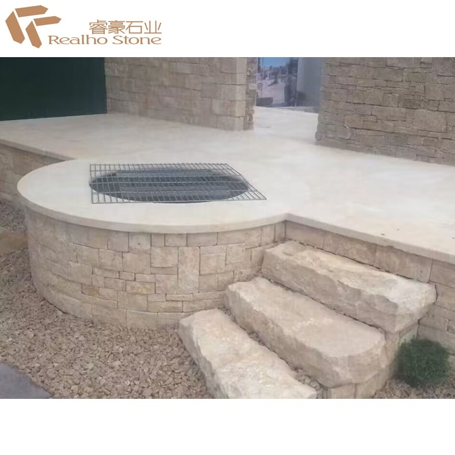 Natural Marble Brick locking Wood Burning Fire Pits