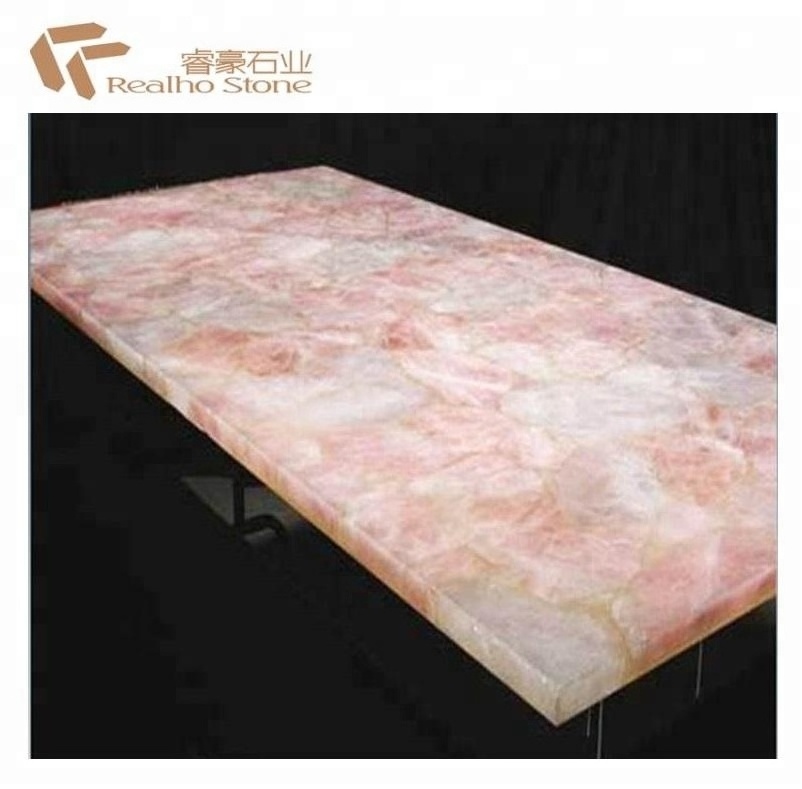 Wholesale Semi Precious Pink Rose Quartz Slab Countertops