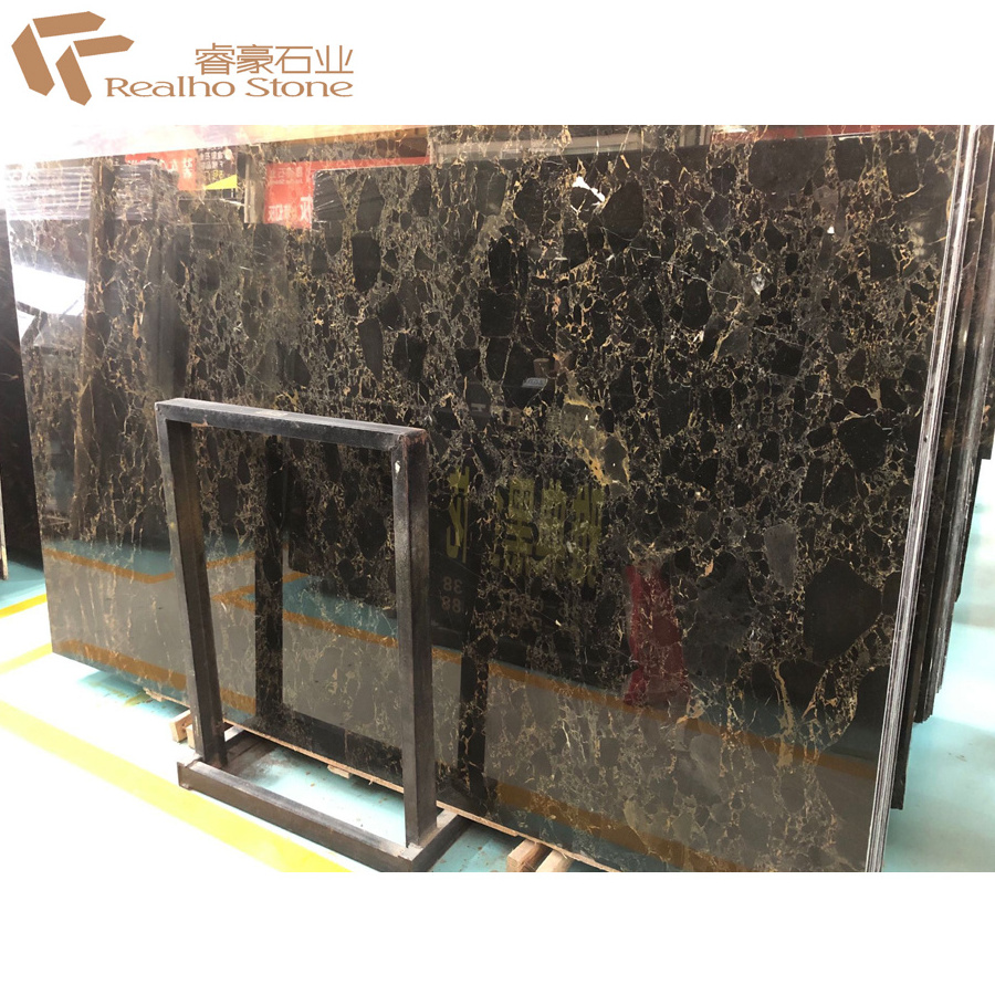 Factory Price Black Portoro Gold Marble Slab