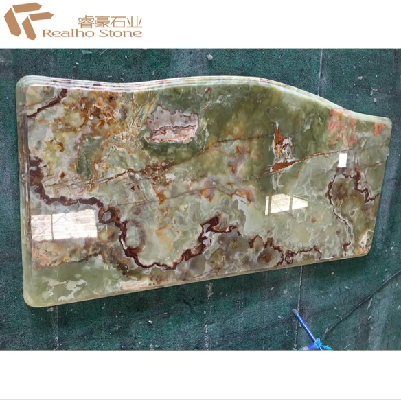 Imperial green jade Ancient Green Onyx slab and tile polished for hotel project