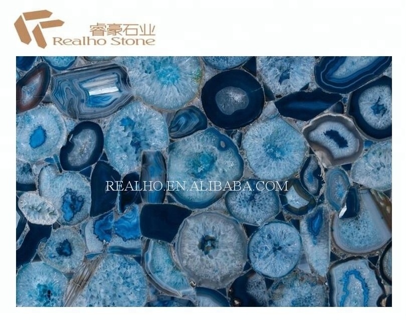 Blue Onyx Agate Stone Book Matched Onyx Marble Slabs for interior wall