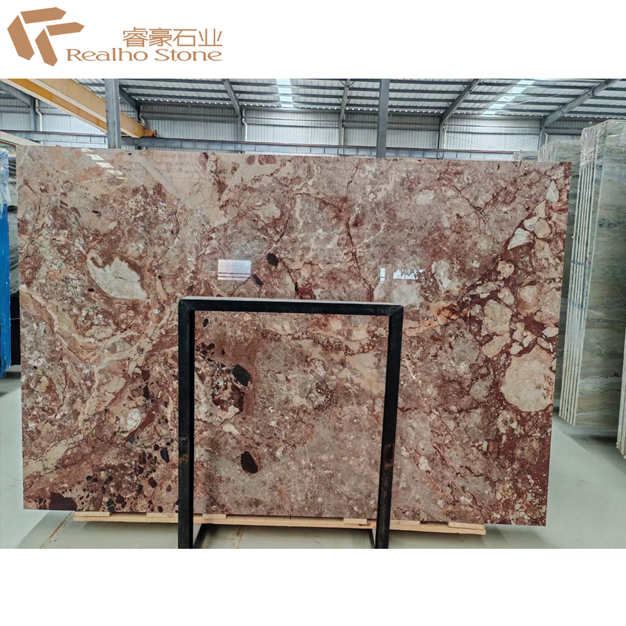 Polished Natural Marble Red Marble Slab Exterior And Interior Decoration Natural Stone