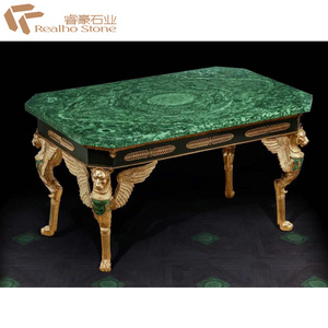 Natural Green Malachite Stone Table Top For Sale