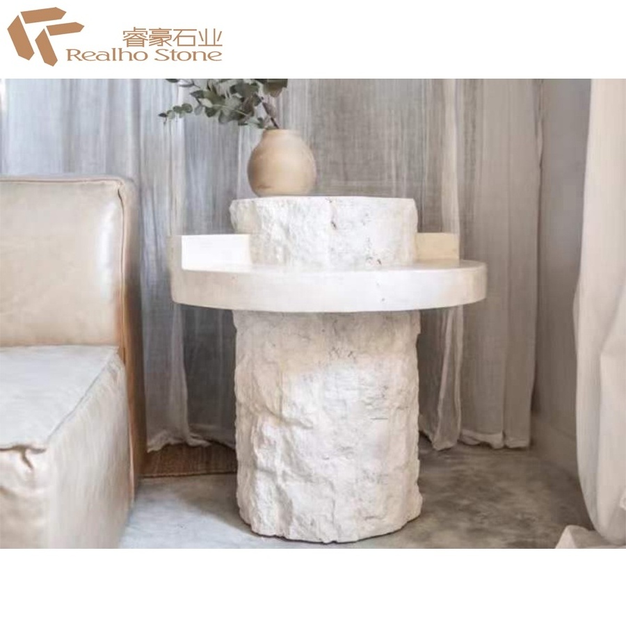 Hand Carved Natural Stone Travertine Column For home